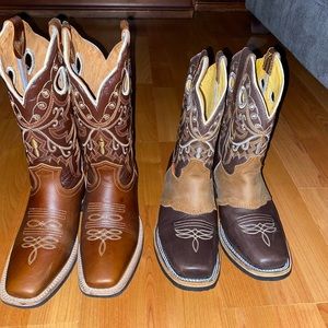 Cowgirl and cowboy boots